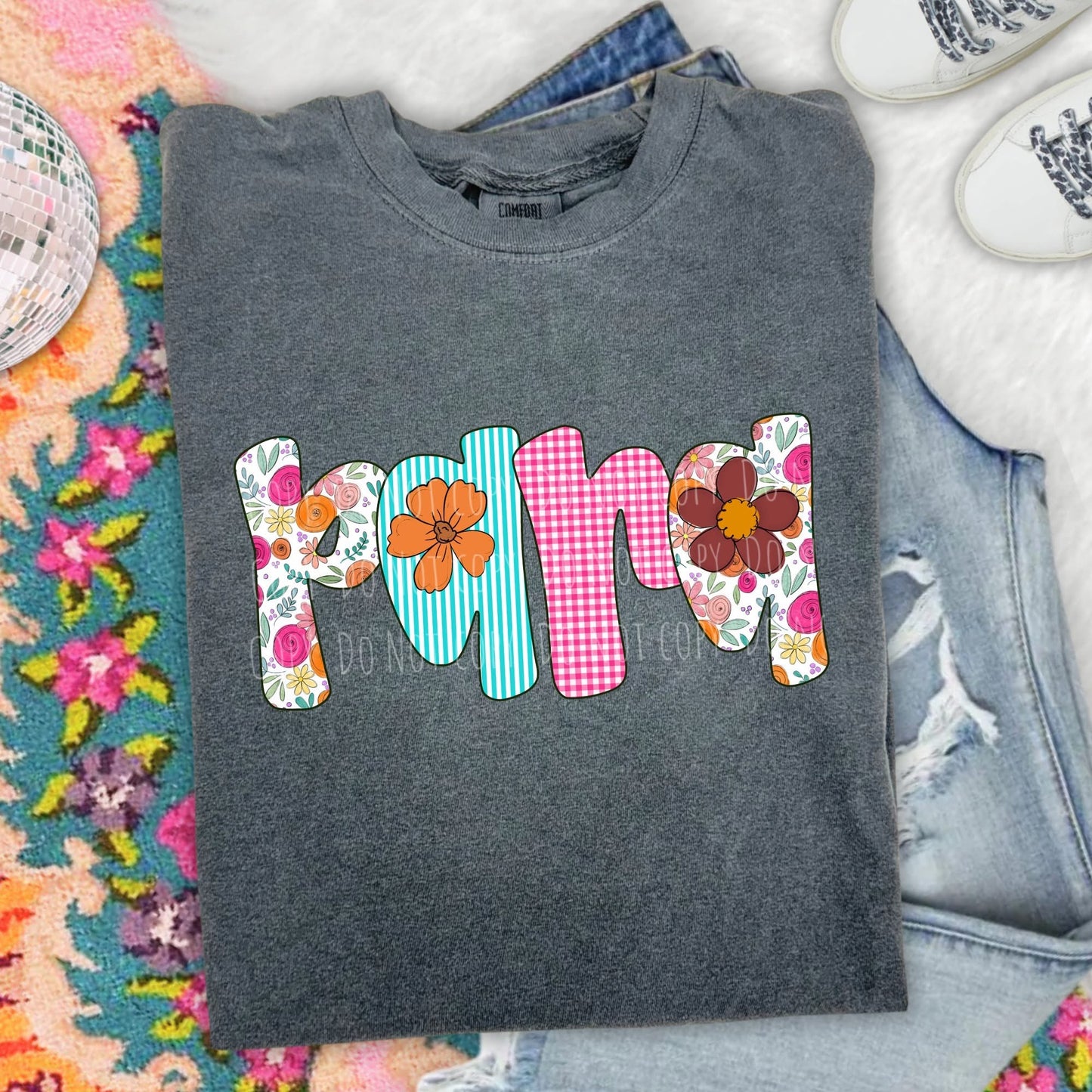 School Floral Gingham