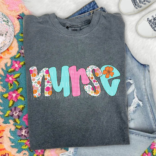 School Floral Gingham