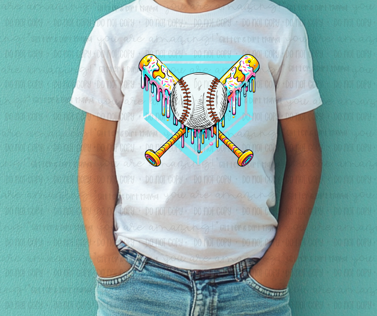 Baseball Neon Drip