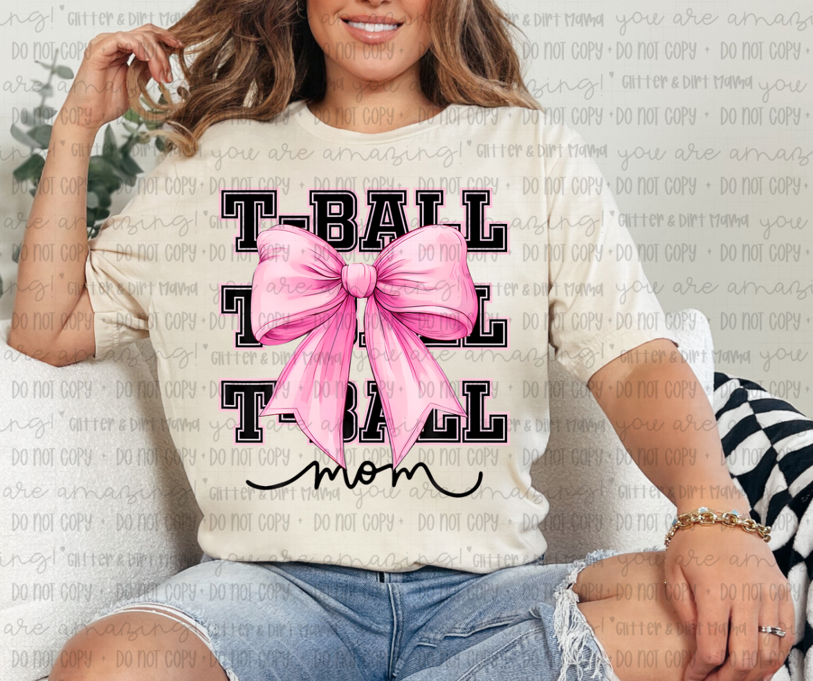Pink Bow Tball Mom