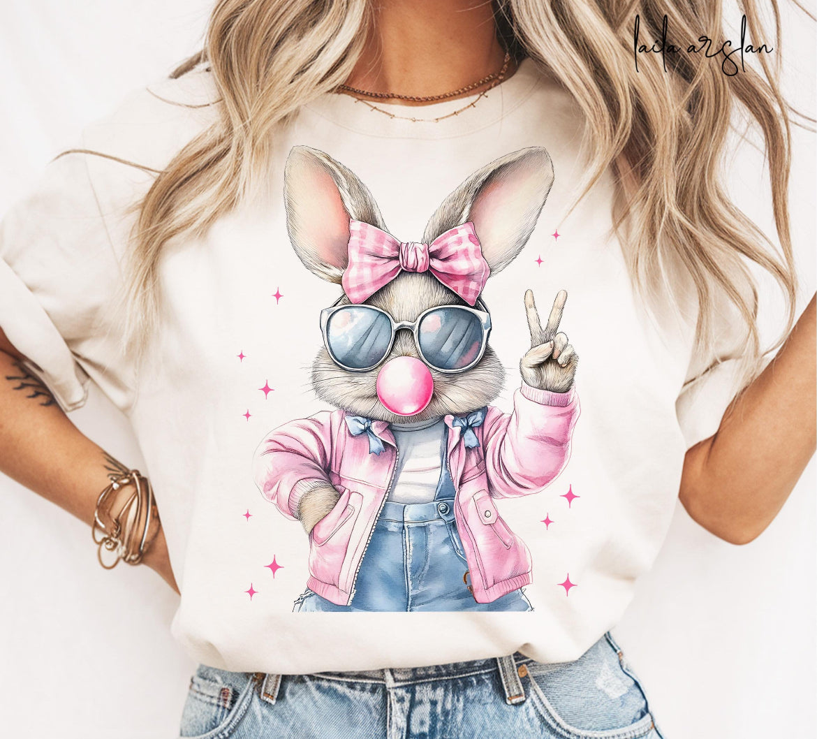 Pink Peace Bunny (Kids)