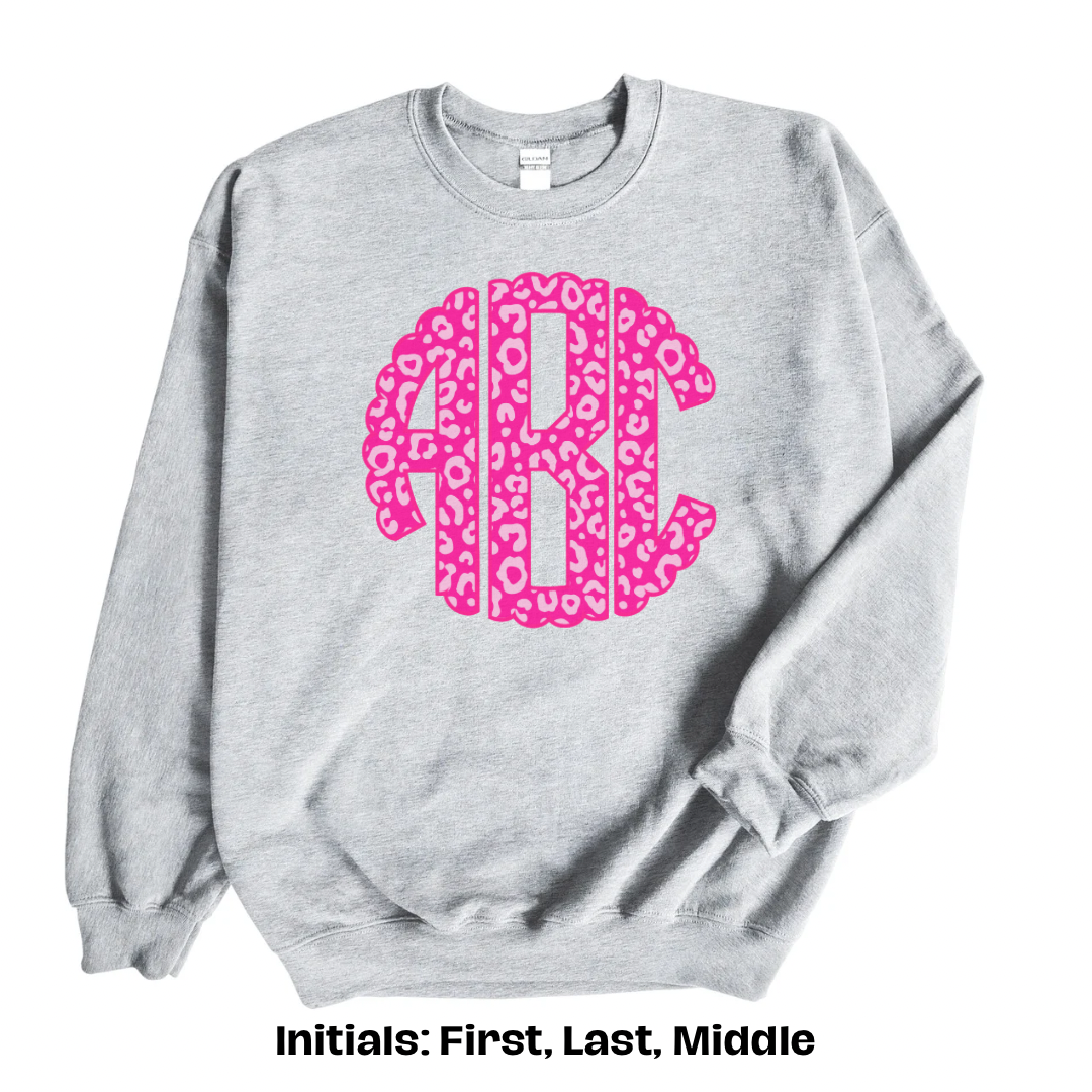 Cheetah monogram online sweatshirt