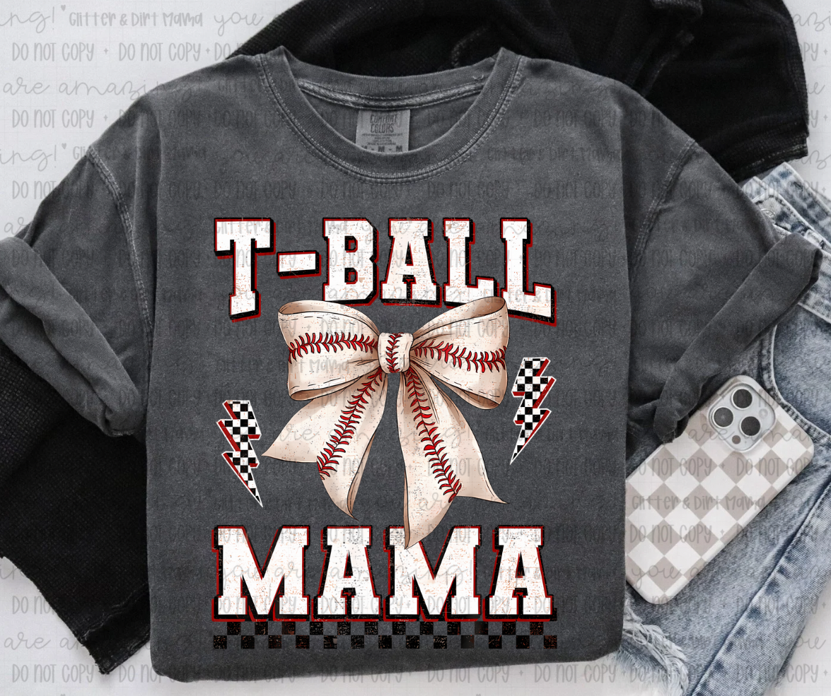 Tball Mama Stitch Bow