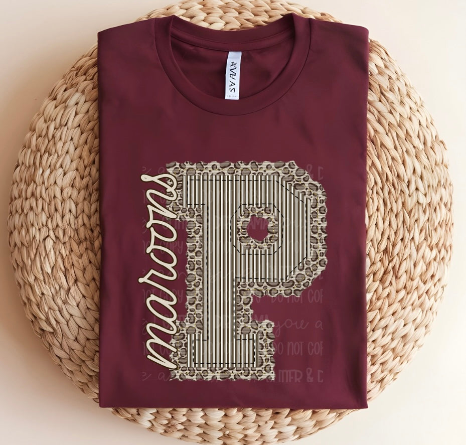 Perry Maroons Leopard Seersucker