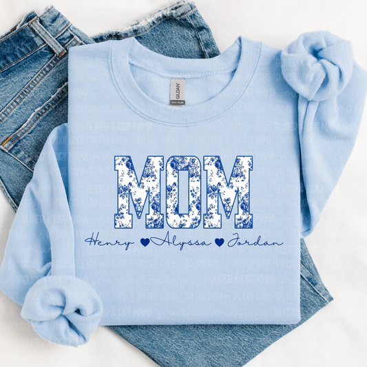 Custom Name Blue Floral