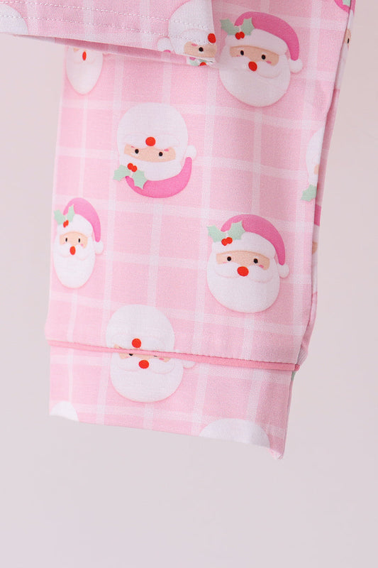 Pink Santa Bamboo Pajama Set