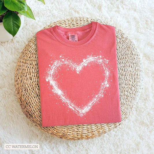 White Paint Splatter Heart