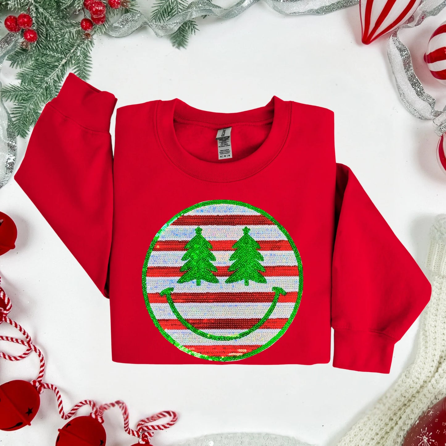 Christmas Chenille/Sequin Patch Sweatshirts