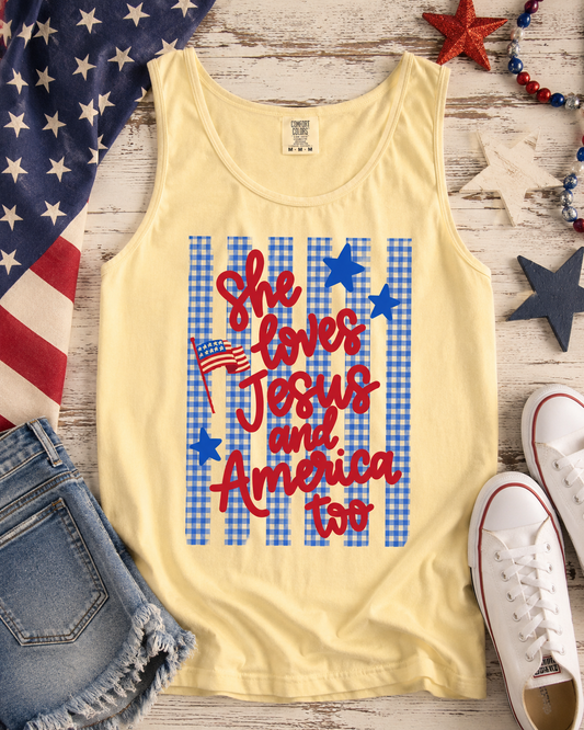 Loves Jesus & America Too Tank