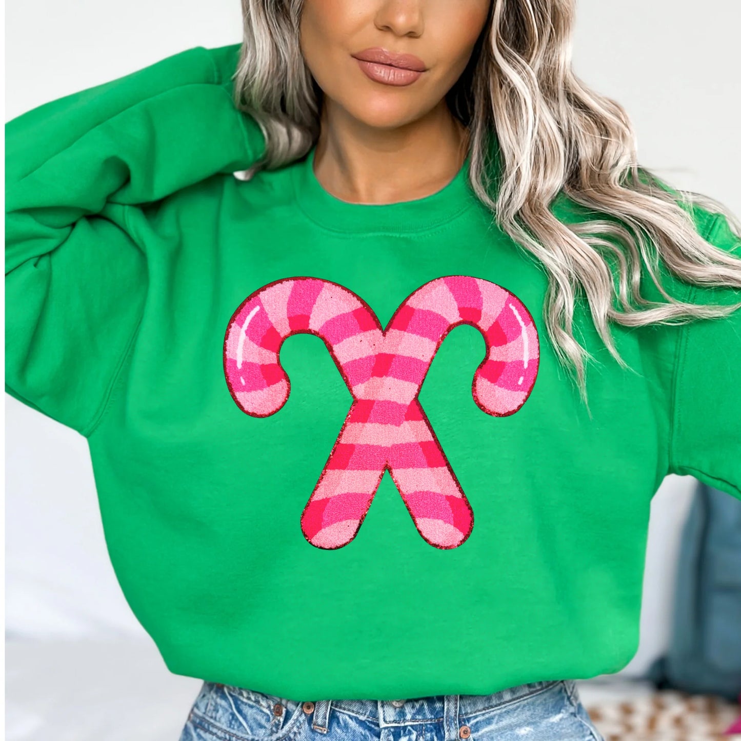 Christmas Chenille/Sequin Patch Sweatshirts
