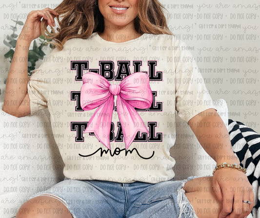 Pink Bow Tball Mom