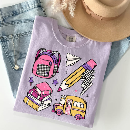 Retro Back to School Collage (pink)