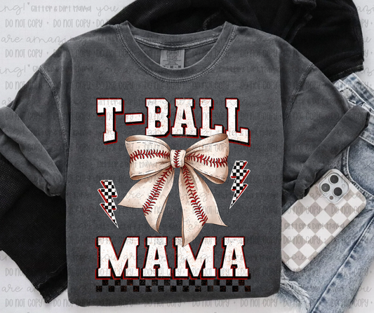 Tball Mama Stitch Bow