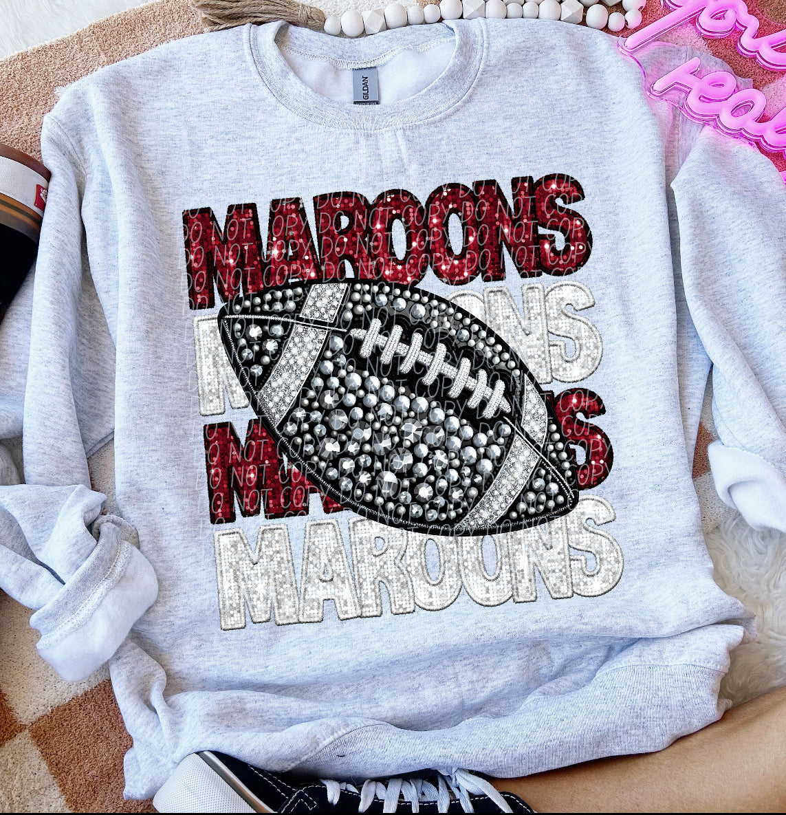 Maroons Football Faux Bling
