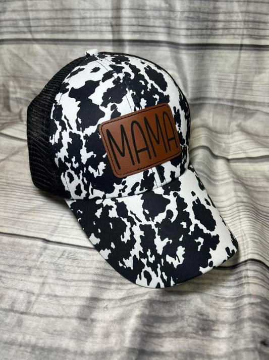 Cowprint Mama Ponytail Hat