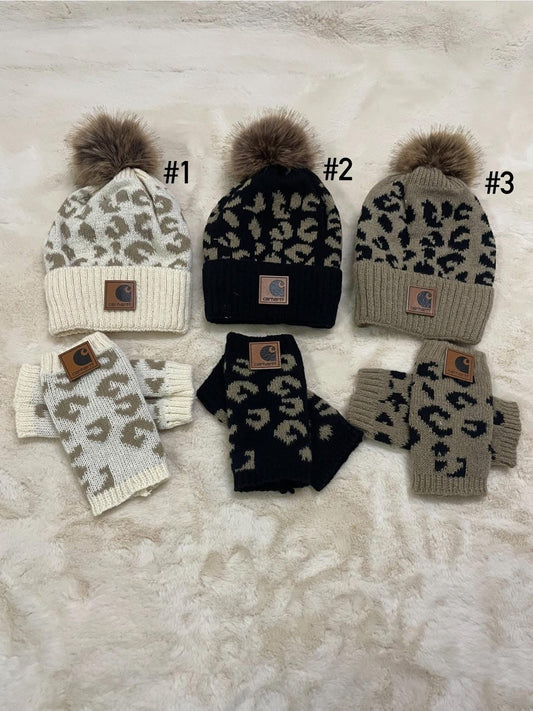 Leopard Carh*rtt Beanie Sets
