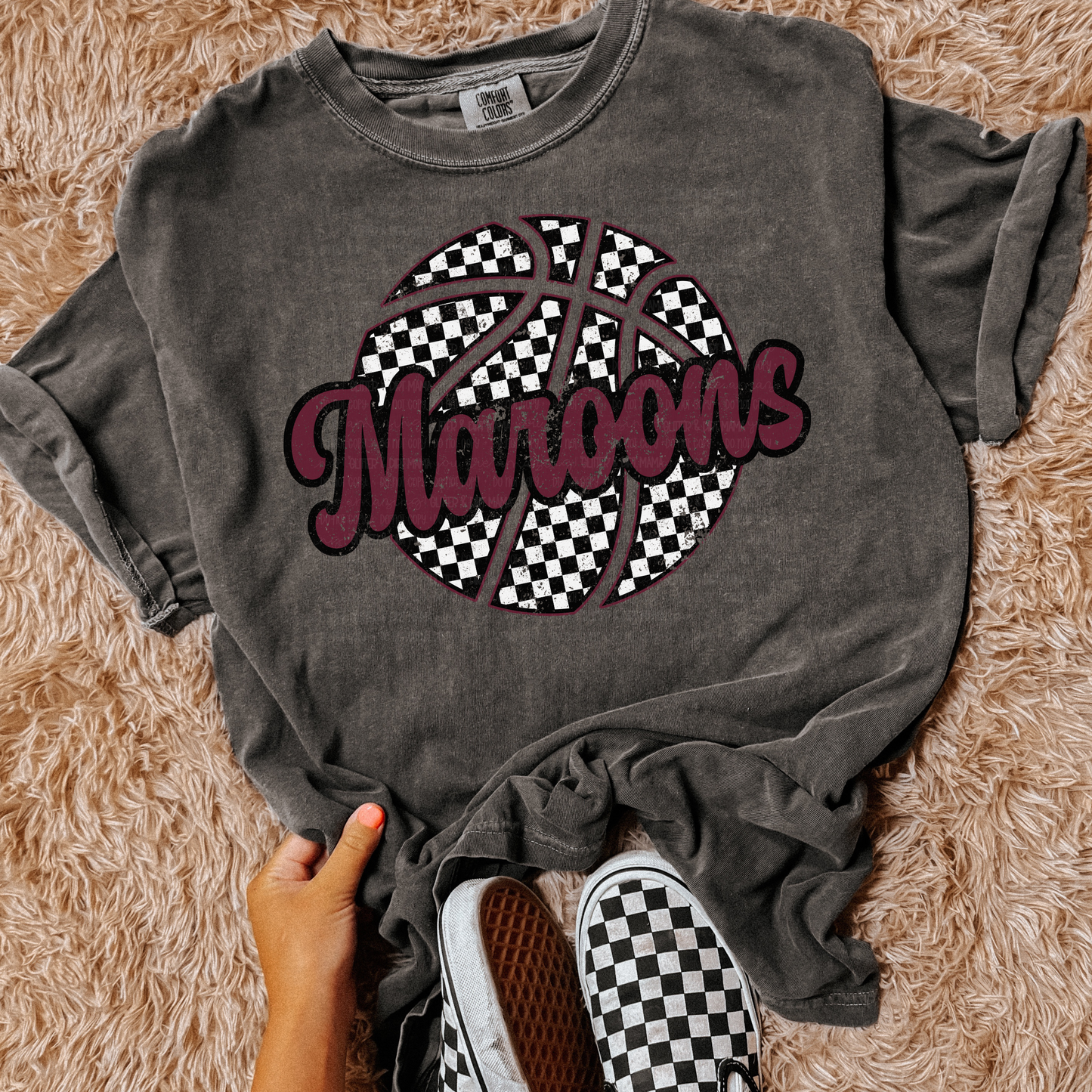 Maroons Basketball Checkered