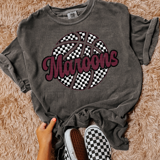 Maroons Basketball Checkered