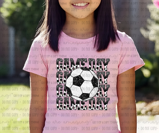 Faux Glitter Soccer Gameday