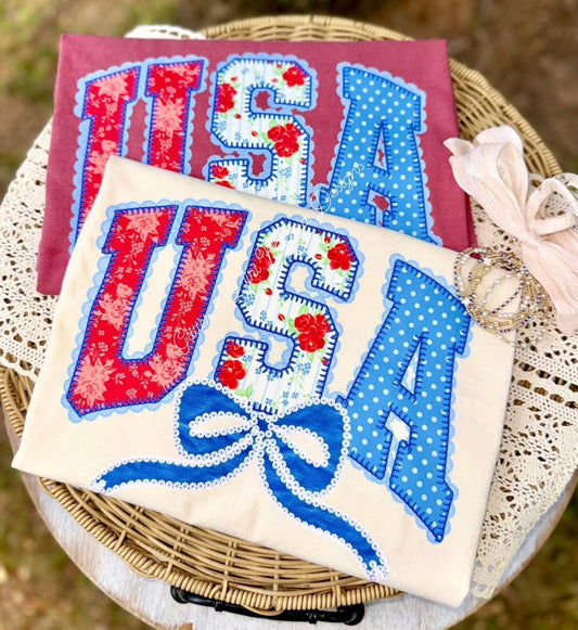 USA Floral Bow